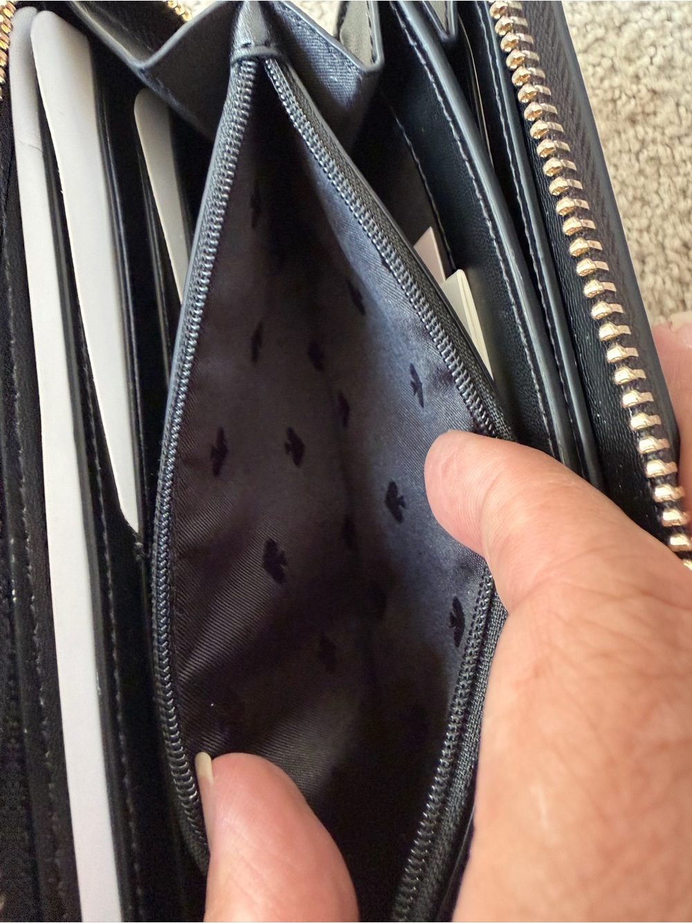 kate spade NWT Jana Large Continental Wallet In Smooth Black Leather Zip Entry - Picture 7 of 7